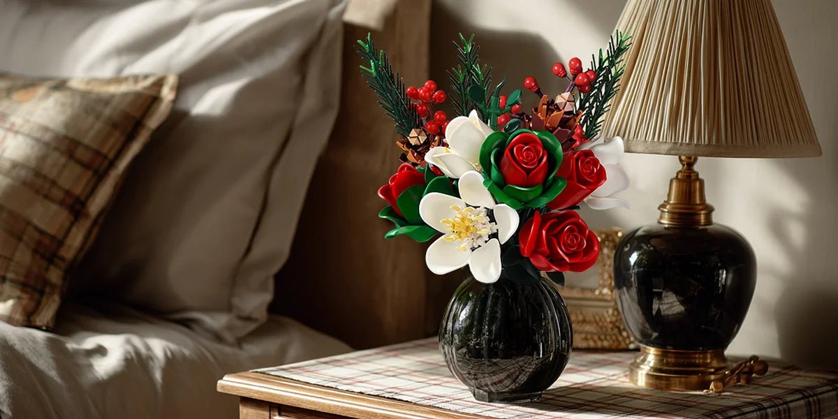 DIY Christmas Roses Bouquet Building Set - Creative Adult Gift - silverfoxgoods